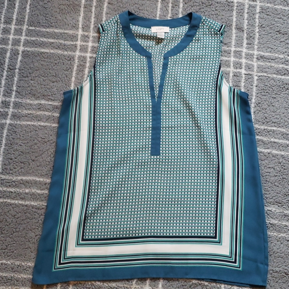 Loft blouse, Medium, teal/blue